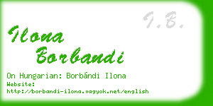 ilona borbandi business card
